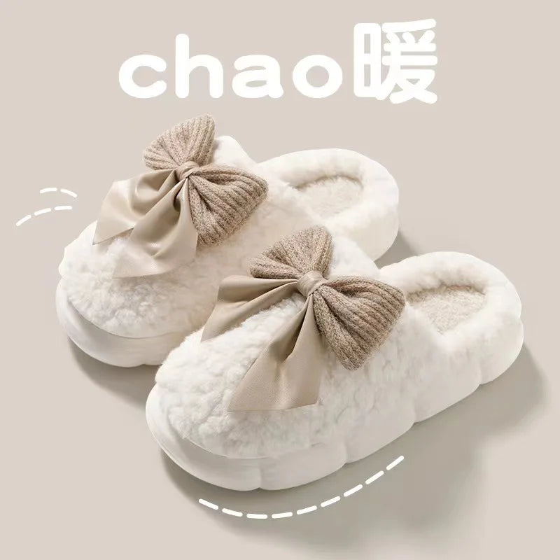 Fluffy Anti-Slip Cotton Slippers for Cozy Indoor Comfort