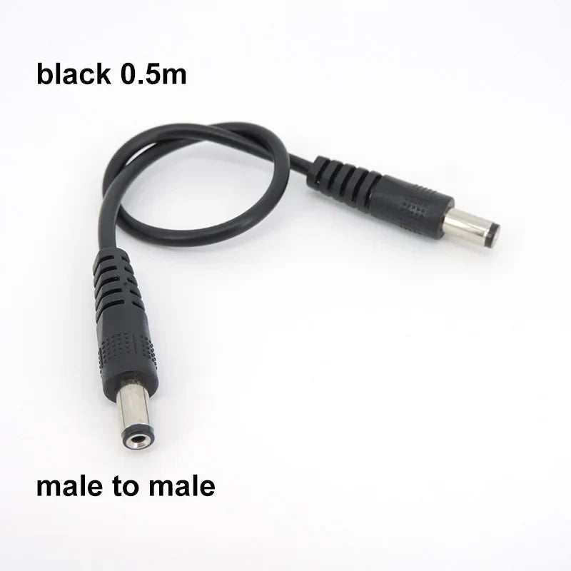 22awg 3A DC Male To male female Power supply Adapter white black cable Plug 5.5x2.1mm Connector wire 12V Extension Cords