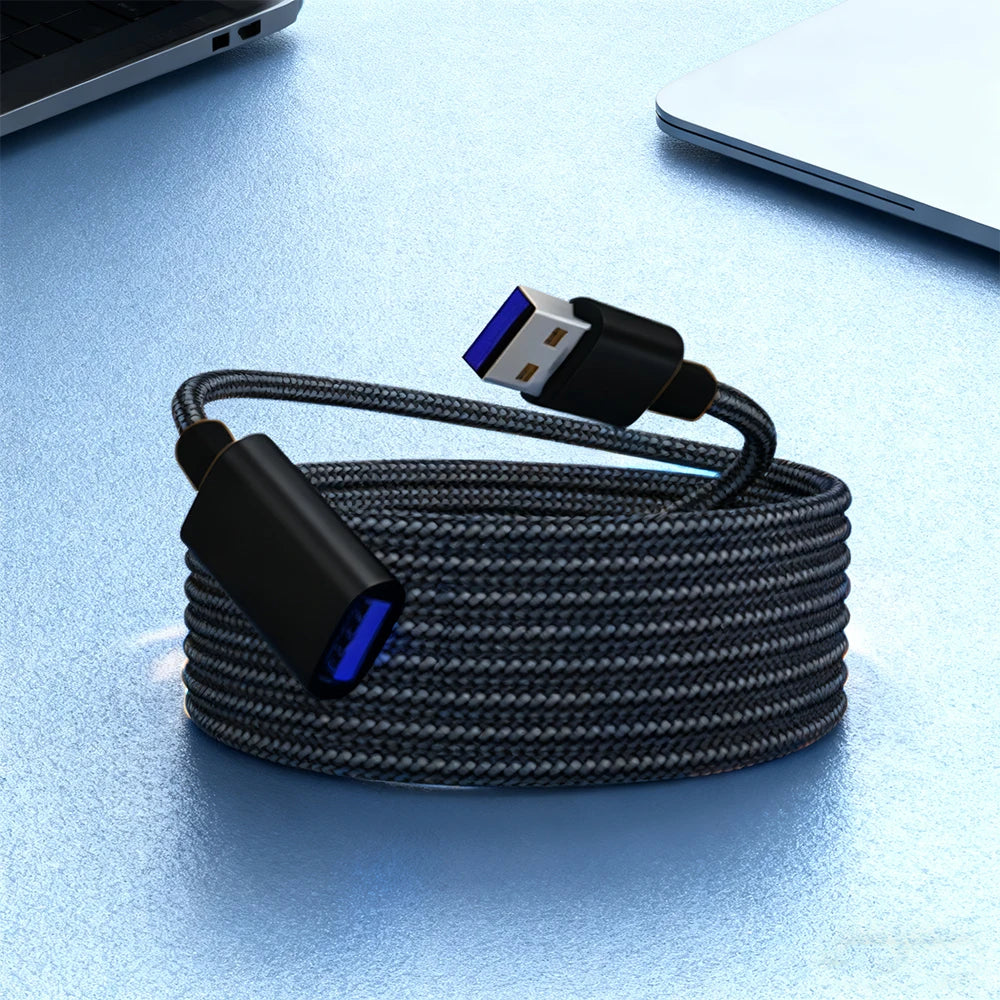 USB extension cable, suitable for keyboards, mice, game consoles, USB flash drives, printers, cameras, and other devices.