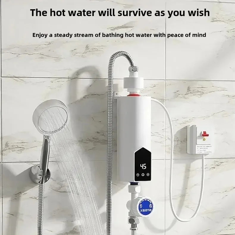 Portable Instant Electric Water Heater 3000W-5500W 220V Adjustable for Home Bathroom Kitchen Shower Heating