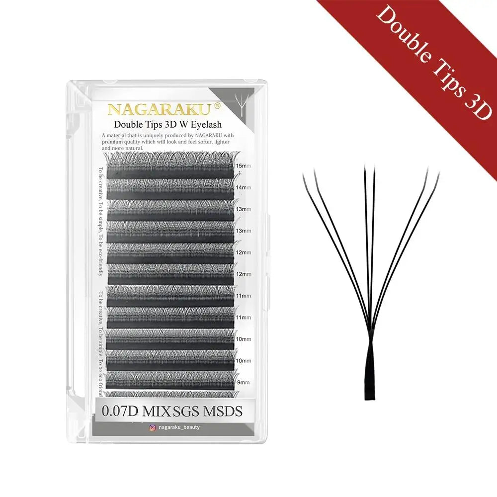 NAGARAKU Fleurs Automatiques Forme W Extensions de Cils en Éventails Préfaits 3D 4D 5D 6D Naturels Doux Légers et Denses