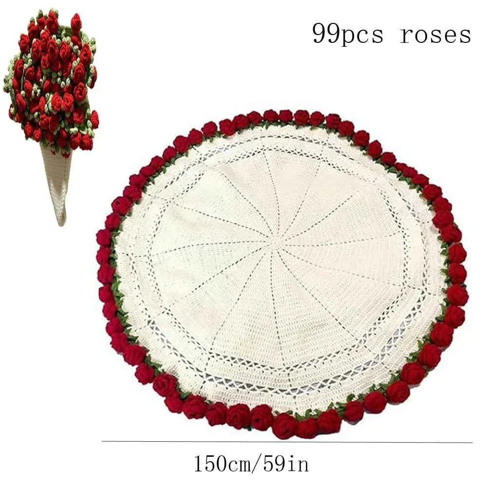 Flower Bouquet Blanket – Soft Lightweight Knitted Throw for Birthday, Wedding & Valentine Gift