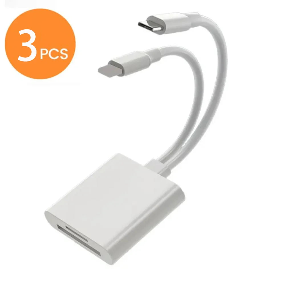 Lightning Type 2 In 1 OTG Card Reader to SD TF Memory Card Adapter For PC Laptop iPhone Multi Smart Cardreader No APP Requires