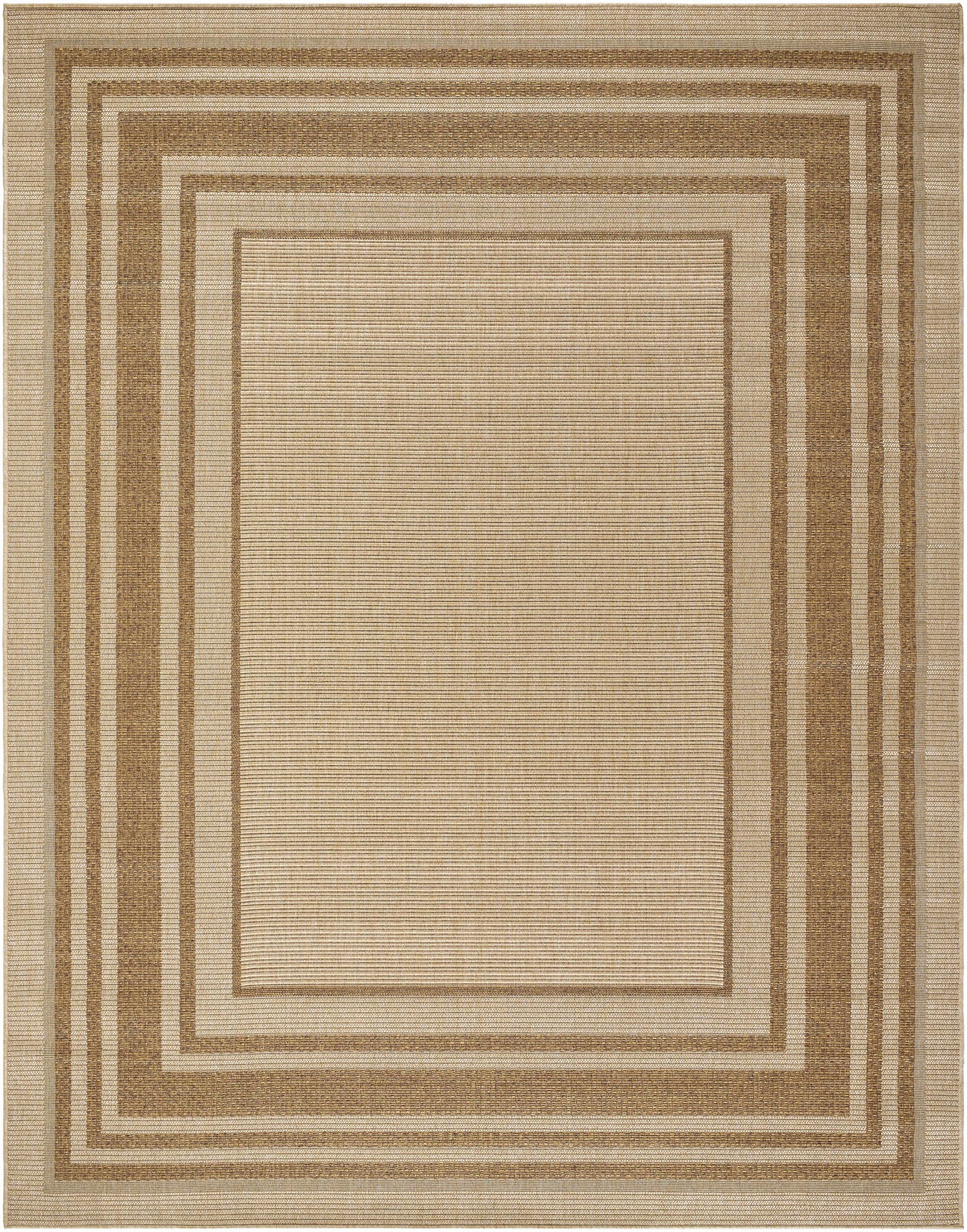 Isoko Bordered Faux Jute Outdoor Rug