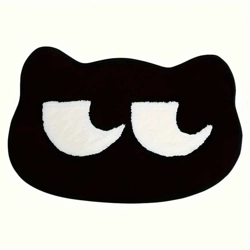 Minimalist Black Cat Carpet Soft Absorbent Non-Slip Doormat