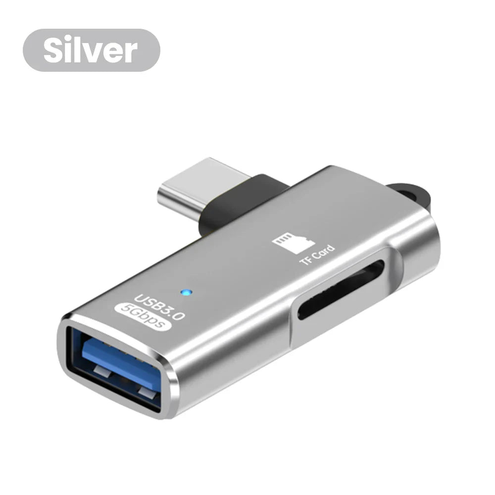 High-Speed 3 in 1 USB 3.0 Type C to TF Card Reader Adapter Memory Card OTG Reader for iPhone 15/16 Huawei PC Laptop