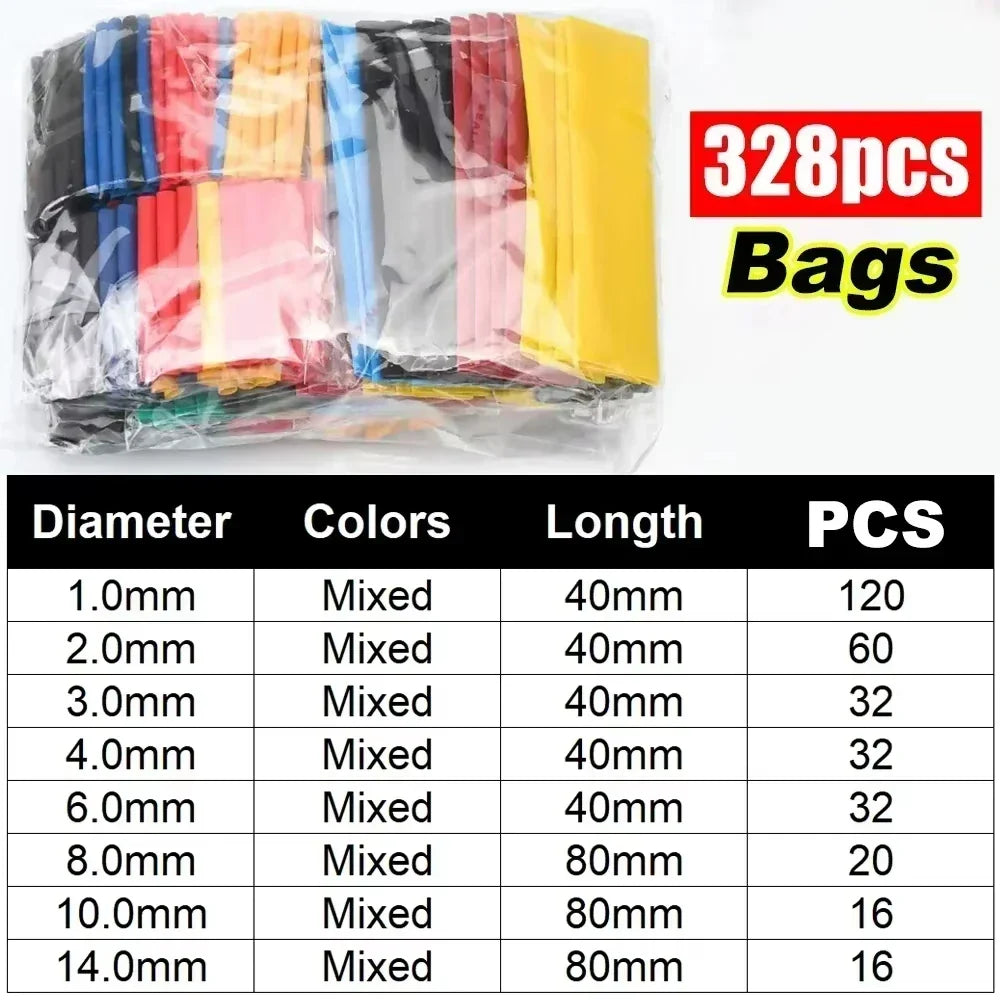 Heat-shrink Tubing Thermoresistant Tube Heat Shrink Wrapping Kit Electrical Connection Wire Cable Insulation Sleeved Protecter