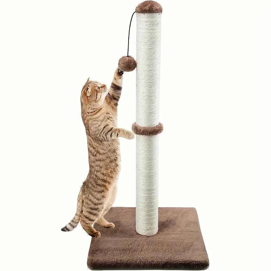 2-Tier Vertical Cat Scratching Post – Sisal Climbing Tree with Stable Modern Design