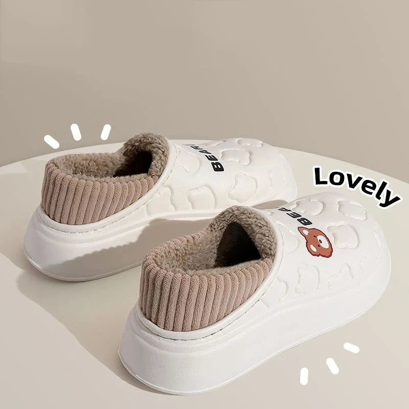 Waterproof Plush Warm Slippers for Indoor and Outdoor Comfort