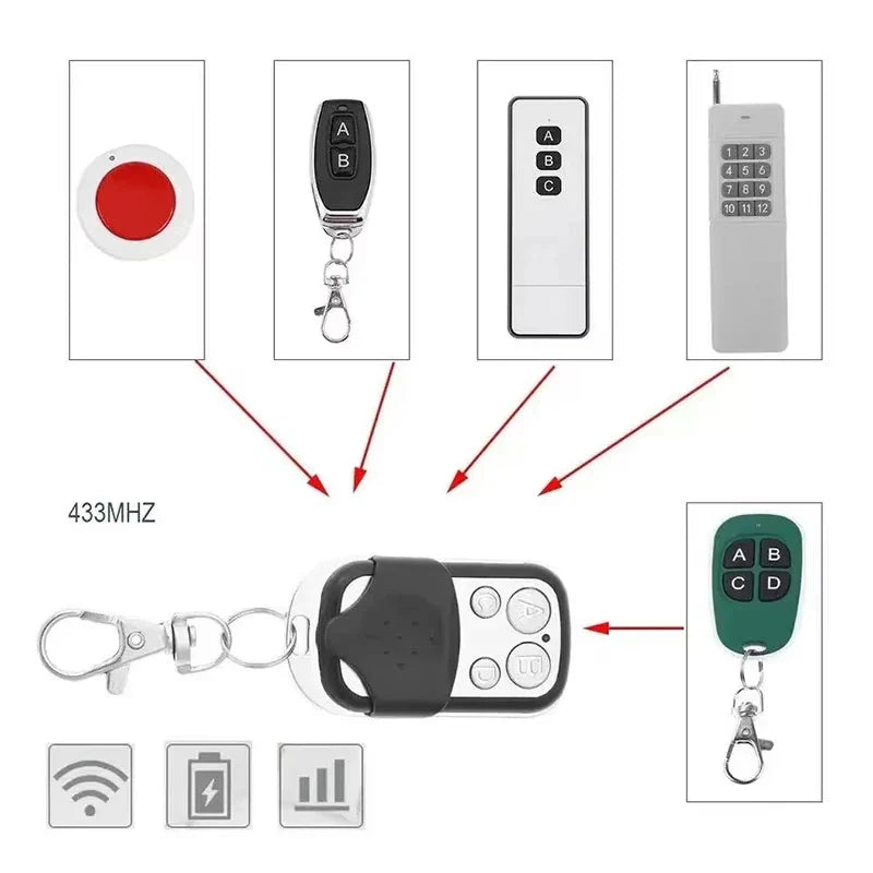 1/5/10PCS 4 Buttons 433MHZ Door Opener Remote Control Clone Fixed Learning Rolling Code Duplicator Garage Universal Garage