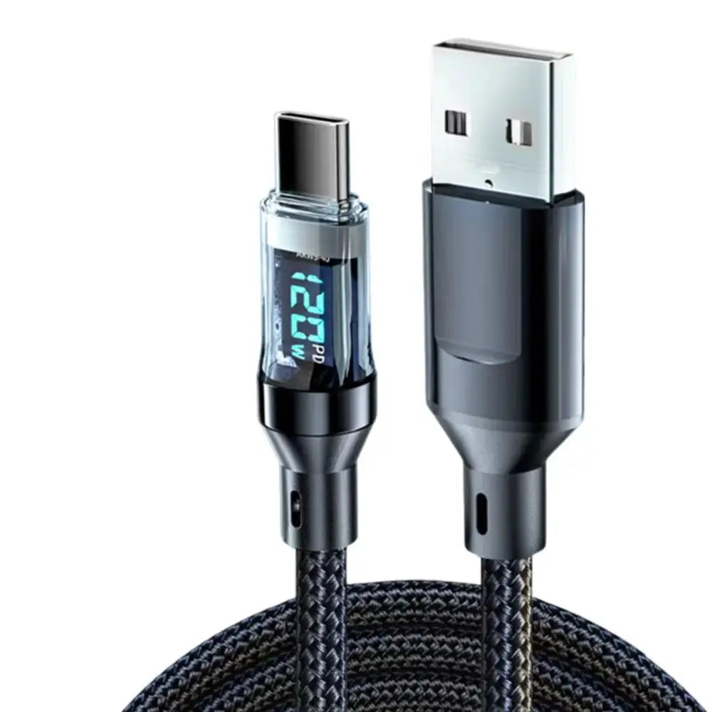 NNBILI 120W C-C and A-C Cable Phone Super Fast Charging Cable With LED Display Data Cord not for iPhone xiaomi Samsung