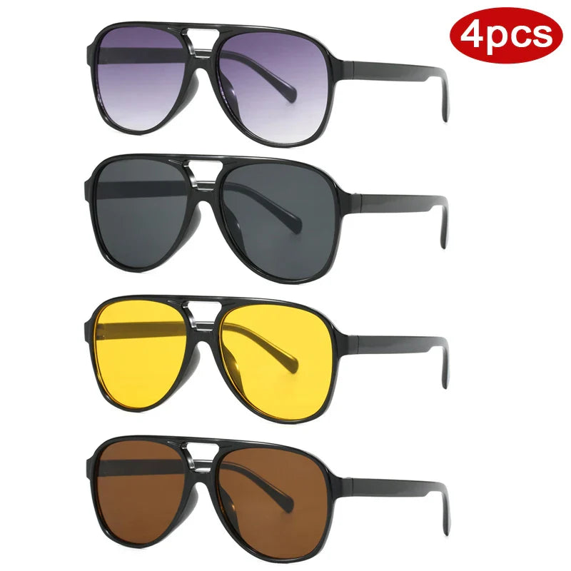 Protective Glasses Fashion Large Frame Square Women Sunglasses Colorful Lens Gradient Sun Glasses Outdoor Casual Eyewear UV400