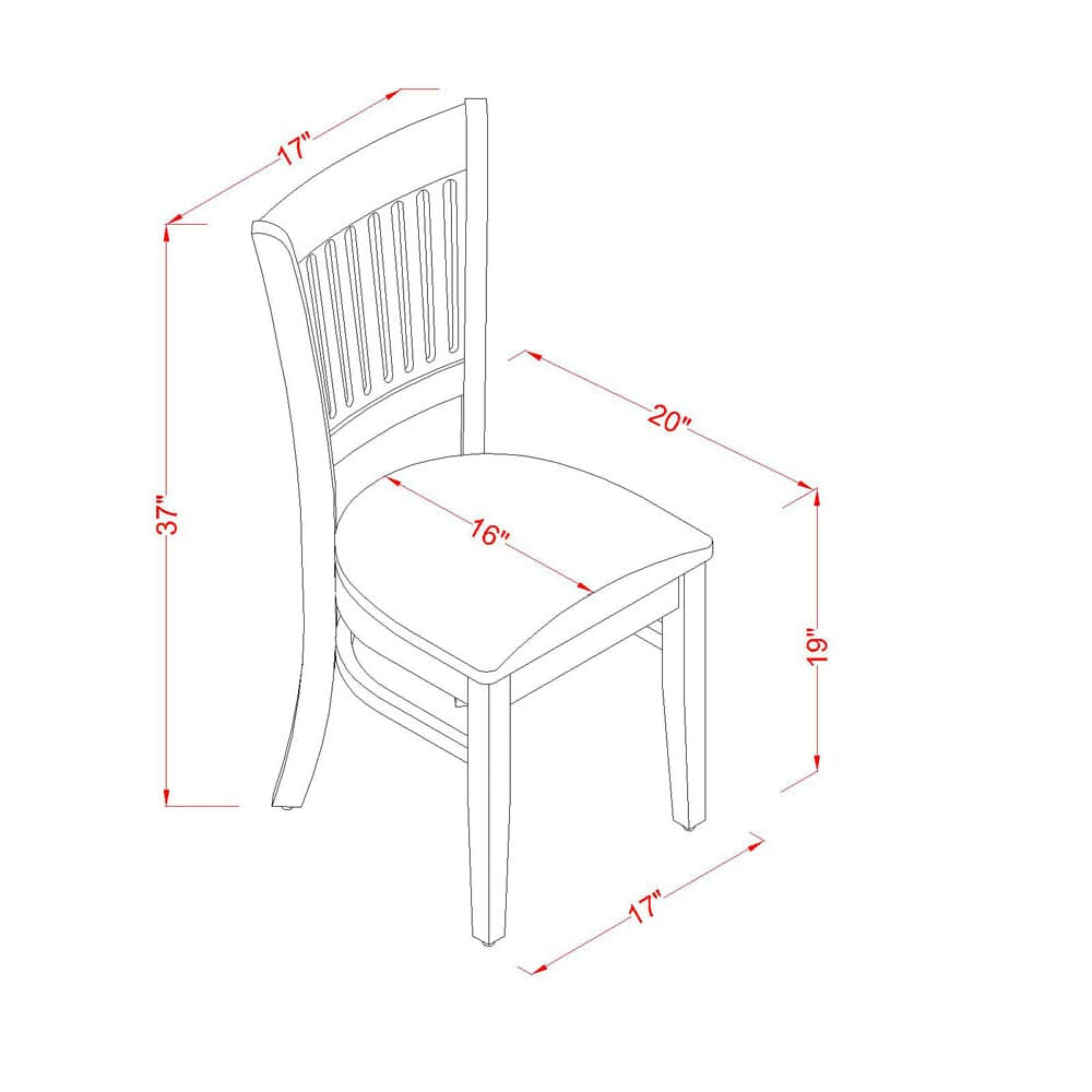 EAST WEST FURNITURE - AVVA5-LWH-C - 5-Pc Dinette Room Set- 4 Mid Century Dining Chairs with Linen Fabric Seat and Slatted Chair Back - Removable leaf Wood Dining Table - linen white Finish
