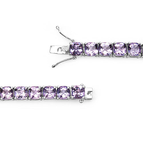 Bracelet en argent sterling .925 avec améthyste véritable de 27,60 carats
