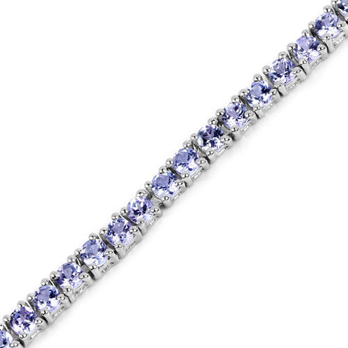 Bracelet en argent sterling .925 avec tanzanite véritable de 4,34 carats