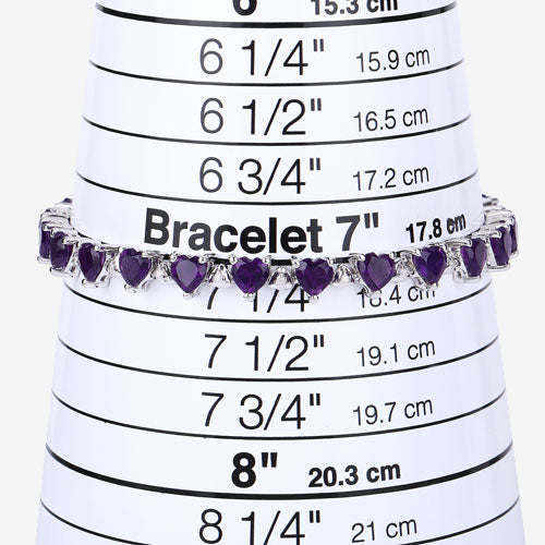 Bracelet en argent sterling .925 avec améthyste véritable de 10,01 carats et diamants blancs