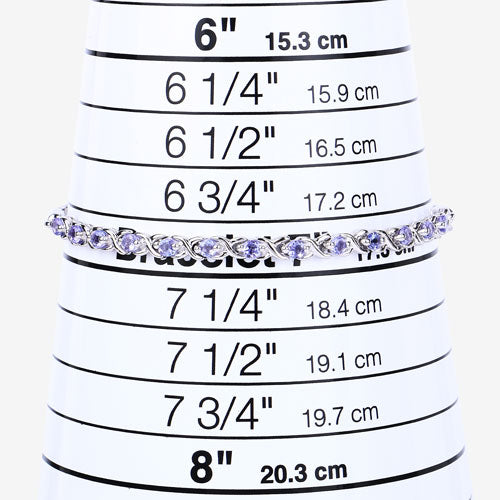 Bracelet en argent sterling 925 avec tanzanite véritable de 0,91 carat