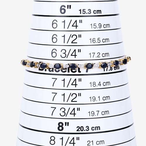 Bracelet en argent sterling .925 orné d'un saphir bleu véritable de 1,83 carat et de diamants blancs