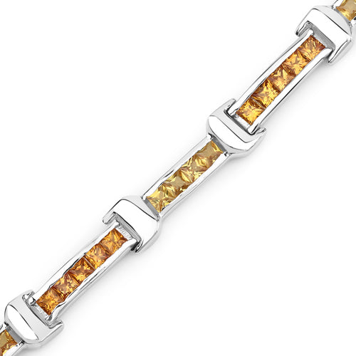 Bracelet en argent sterling .925 et saphirs multicolores véritables, 6,48 carats