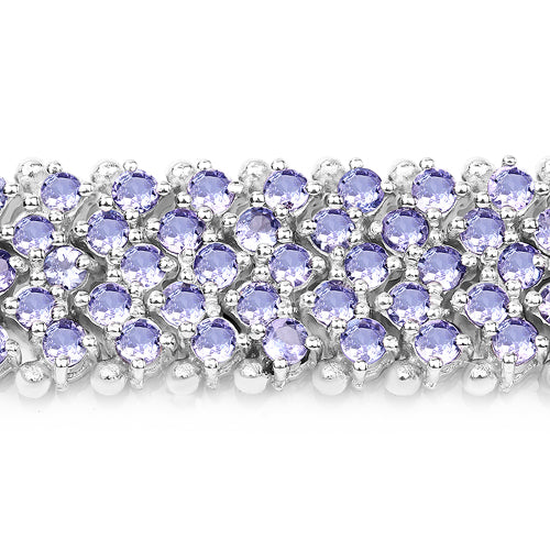 Bracelet en argent sterling 925 et tanzanite véritable de 14,70 carats