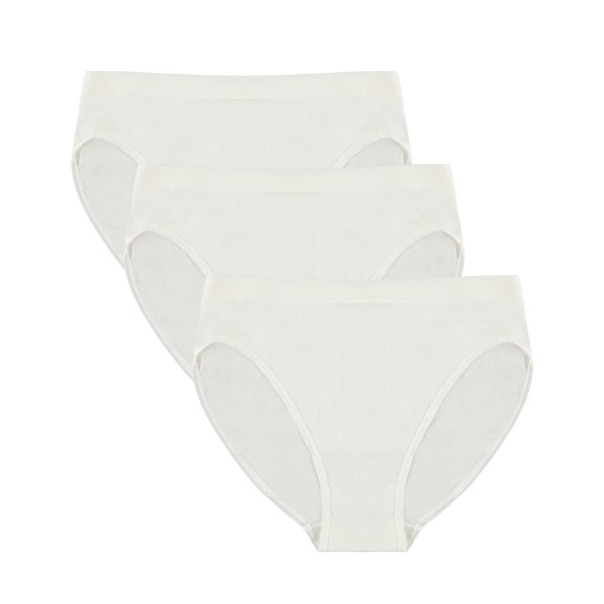 Culotte taille haute en bambou et coton pour femme, couleur naturelle - lot de 3