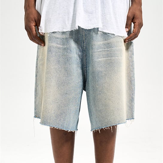 Men's Retro Loose Fitting Denim Shorts for Summer