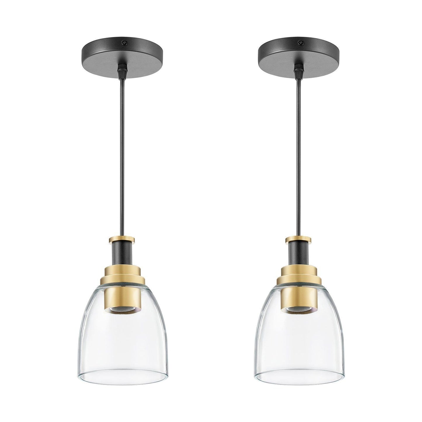 Pendant Light 1-Light Pendant Lighting with Glass Shade Adjustable Height