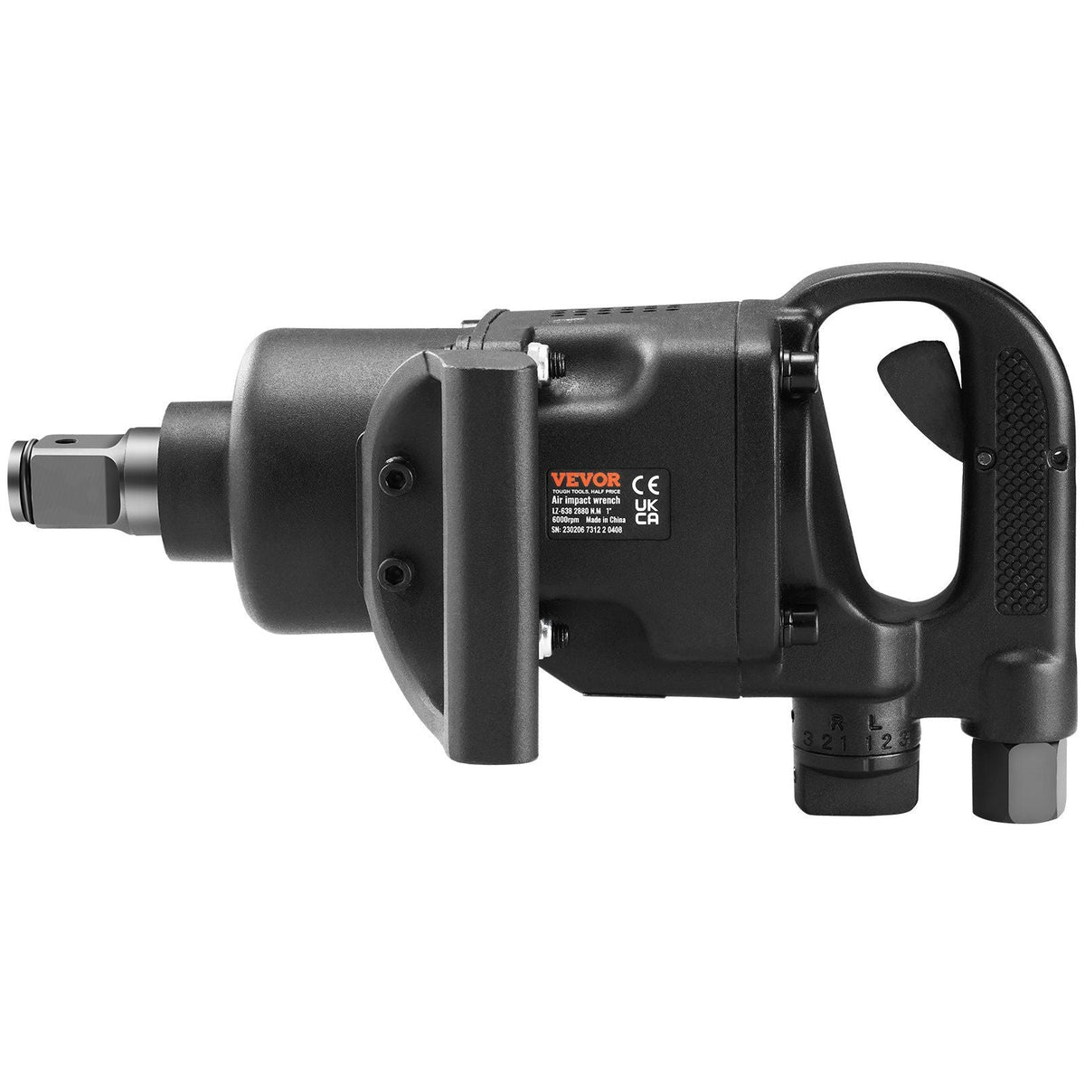 Llave de impacto neumática de 1 pulgada, hasta 2730 ft-lbs de par de giro inverso, pistola de impacto neumática de 1" liviana con 2 mangos para reparaciones y mantenimiento de servicio pesado
