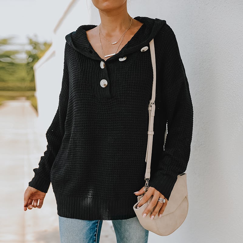 Women's Hooded V-neck Sweater T-shirt