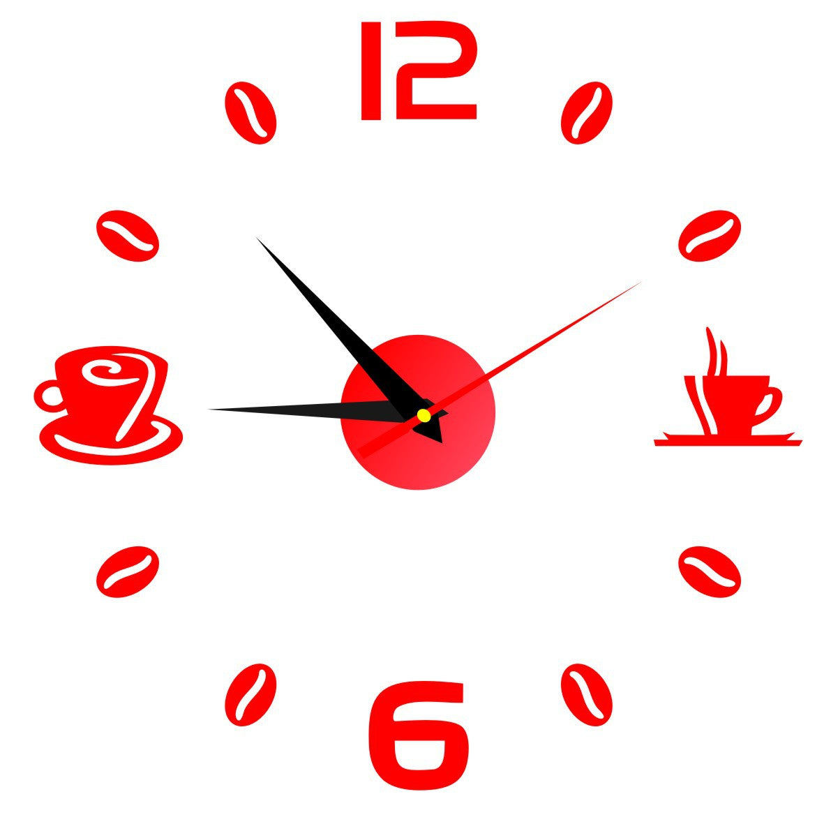 Creative Wall Sticker Clock Mute Living Room Decoration Clock Clock