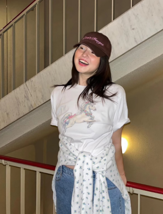 Korean Style Unicorn Print Short Sleeve T-Shirt