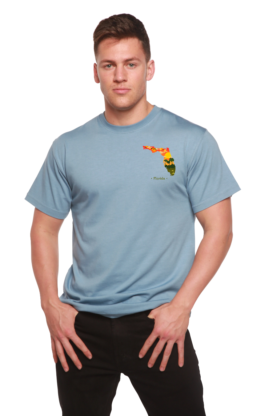 T-shirt graphique en bambou à manches courtes pour homme Florida