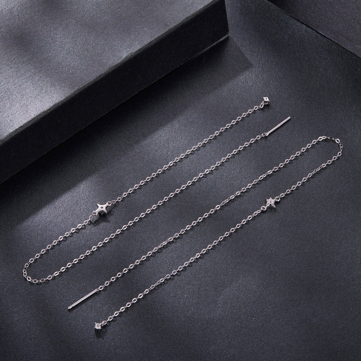 Boucles d'oreilles en moissanite plaqué or blanc et argent sterling 925 de 7 cm pour femmes