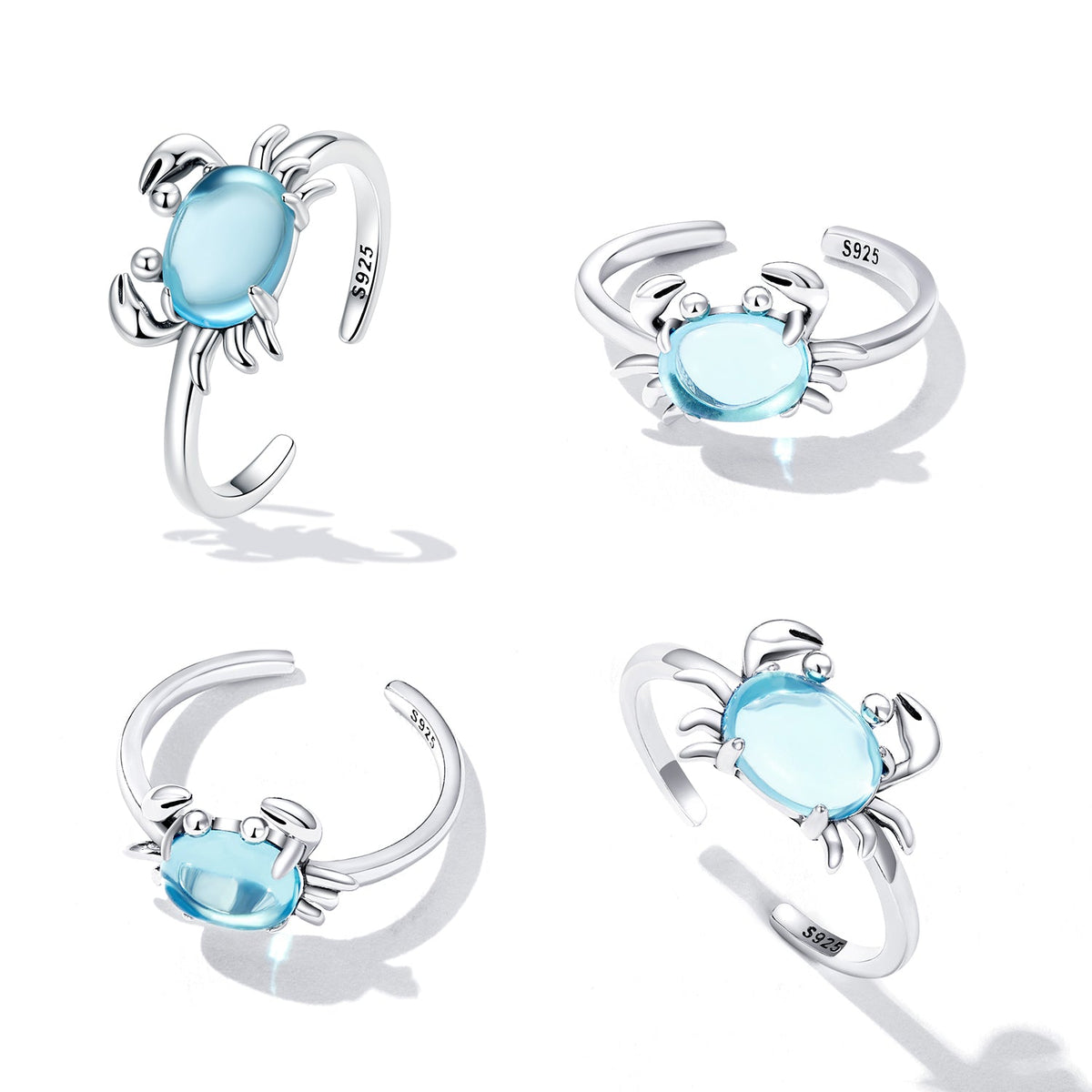 Bague en argent sterling 925 avec verre transparent, largeur 0,15 cm, unisexe