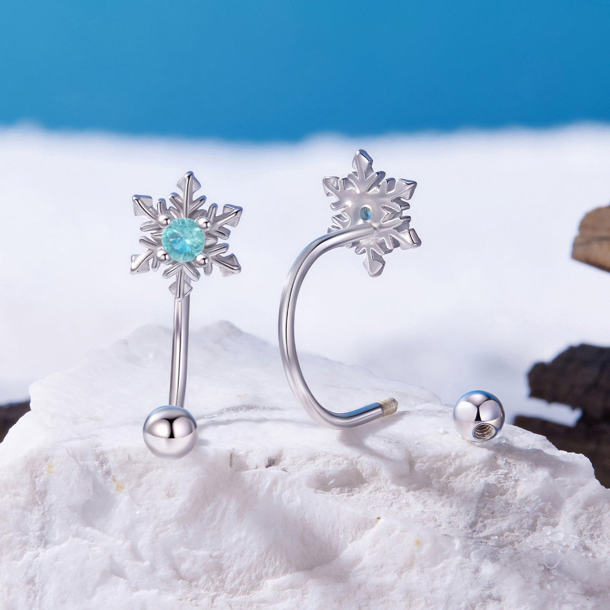 Boucles d'oreilles en argent sterling 925 avec verre transparent pour femmes