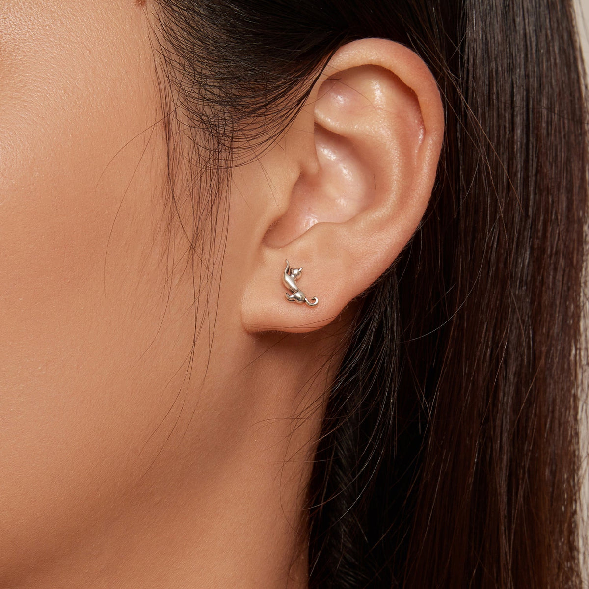 Boucles d'oreilles en argent sterling 925 oxydé - 7*11mm pour femme