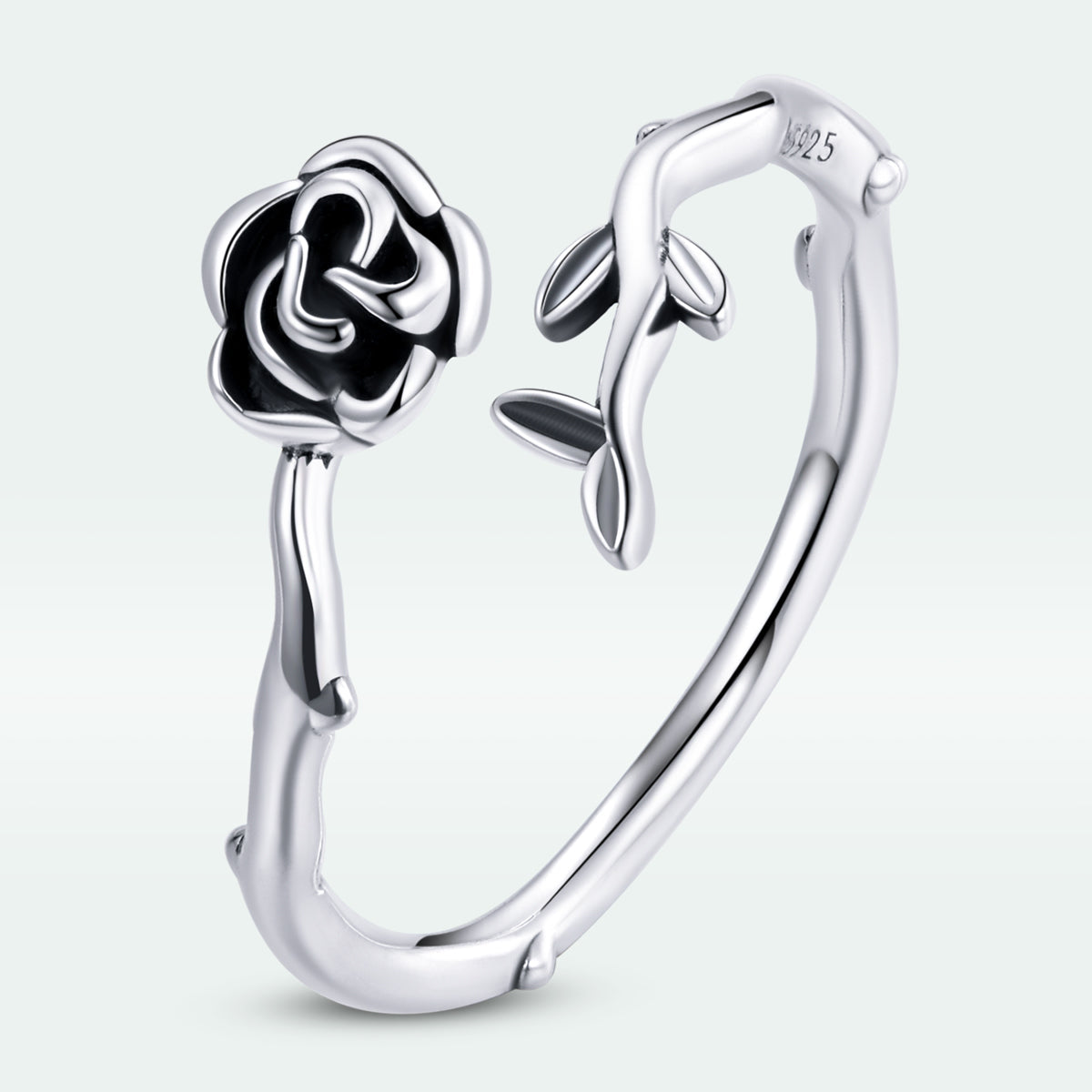 Bague pour femme en argent sterling 925 et argent oxydé, largeur 0,15 cm