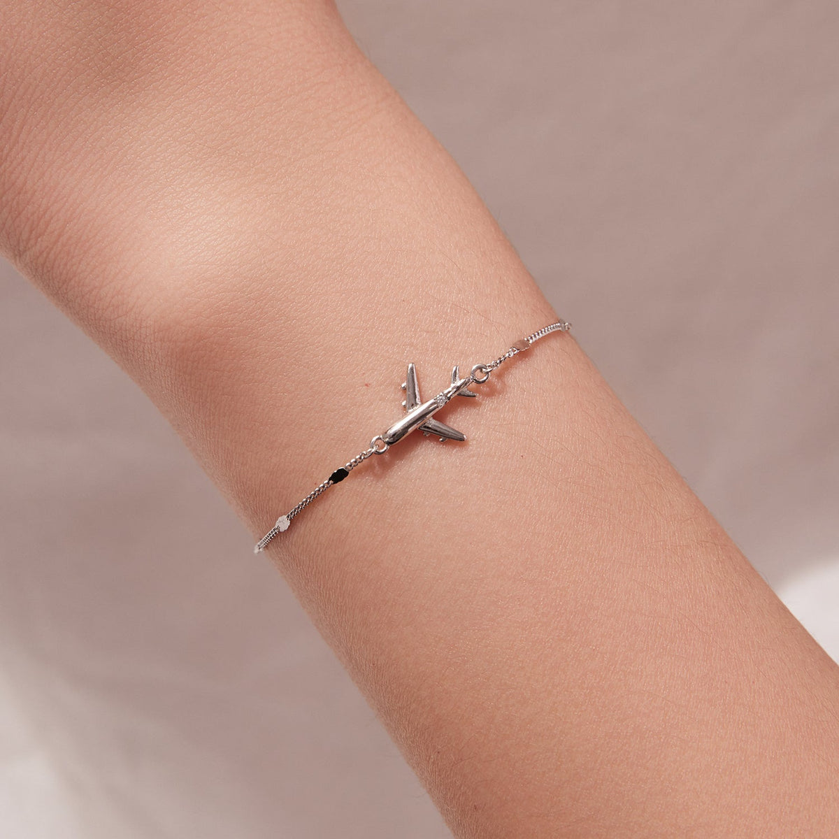 Bracelet pour femme en argent sterling 925 plaqué or blanc de 16+5 cm avec pendentif CZ