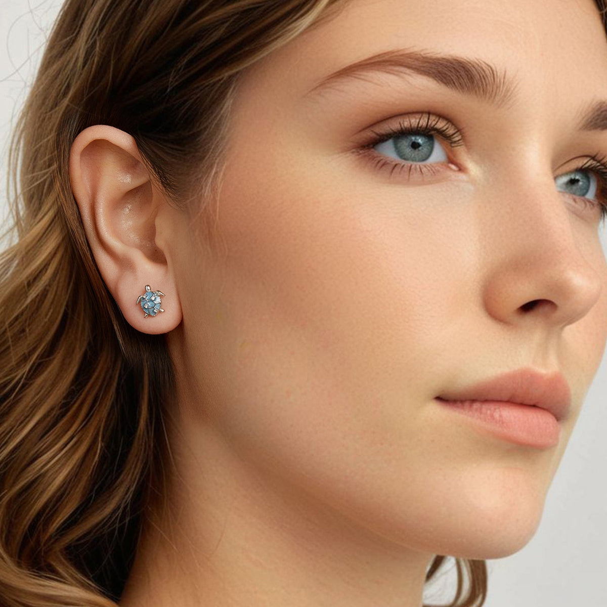 Boucles d'oreilles en argent sterling 925 avec émail zircone cubique en or blanc, 1,0x0,9cm pour femmes