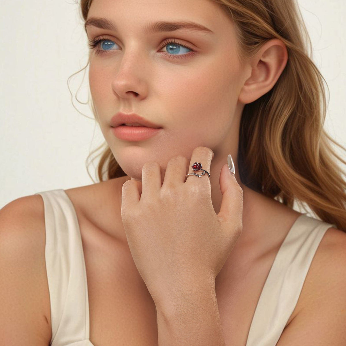 Bague en Argent Sterling 925 avec Placage Or Blanc, Émail, Largeur 0,16cm, Style E pour Femmes