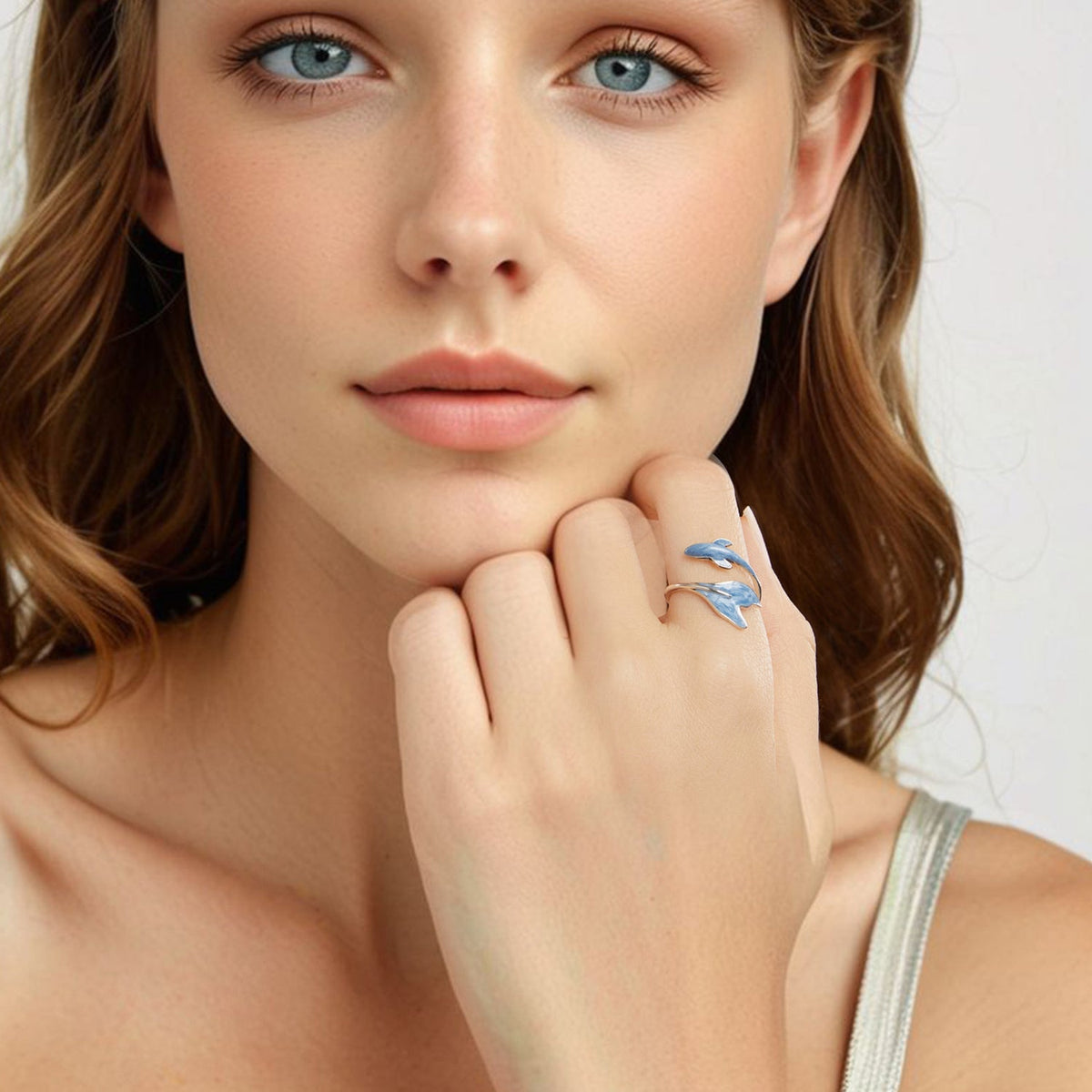 Bague en argent sterling 925 avec émail pour femme