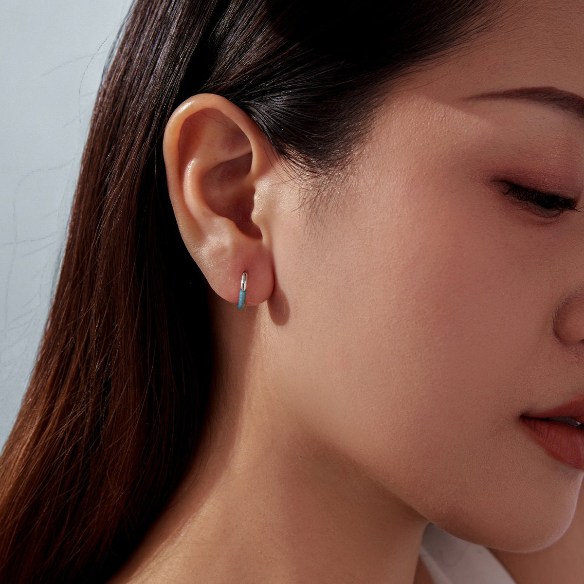 Boucles d'oreilles en argent sterling 925 émaillées et plaquées or blanc 1,2 cm pour femmes