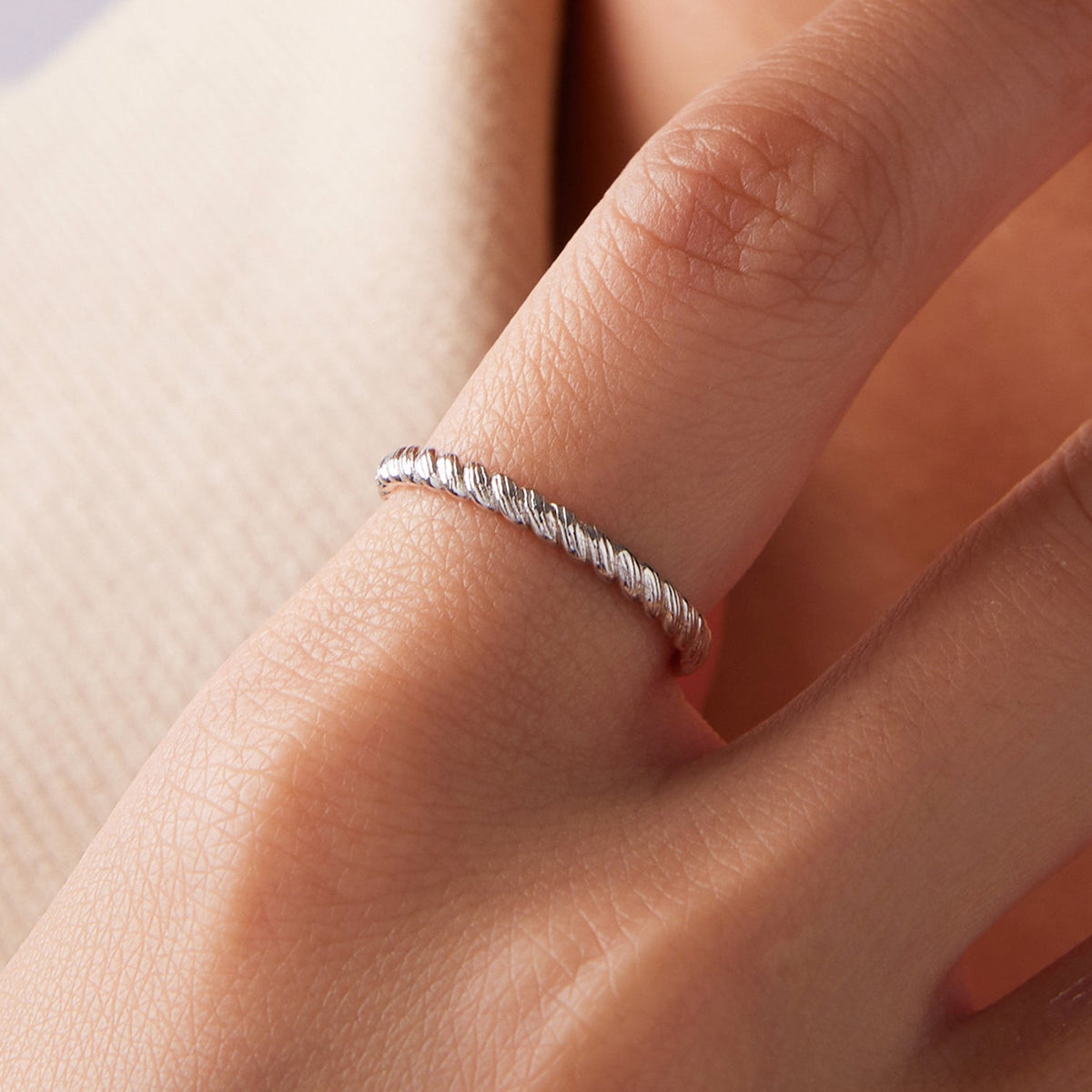 Bague pour femme en argent sterling 925 plaqué or blanc