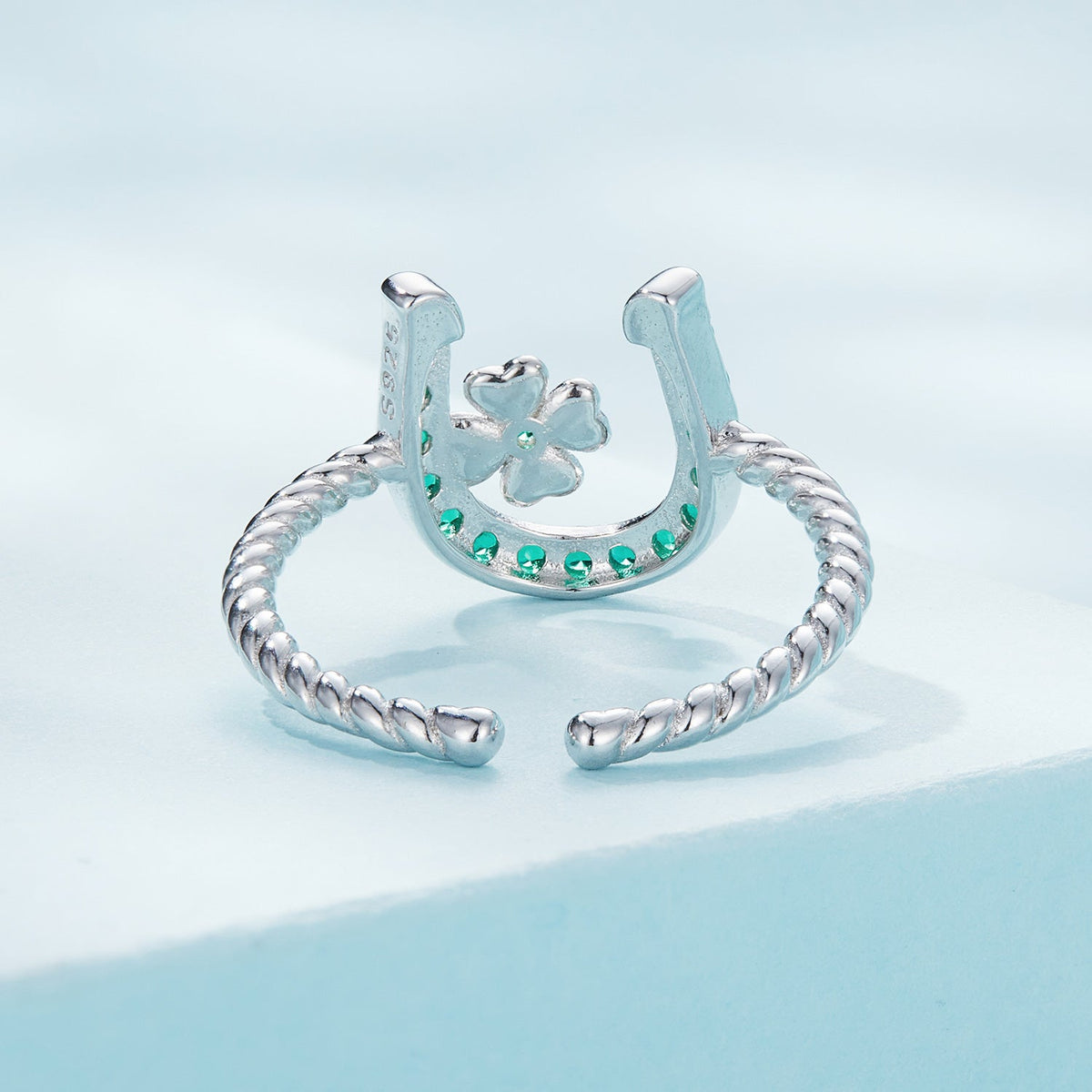 Bague pour femme en argent sterling 925 plaqué platine et oxyde de zirconium