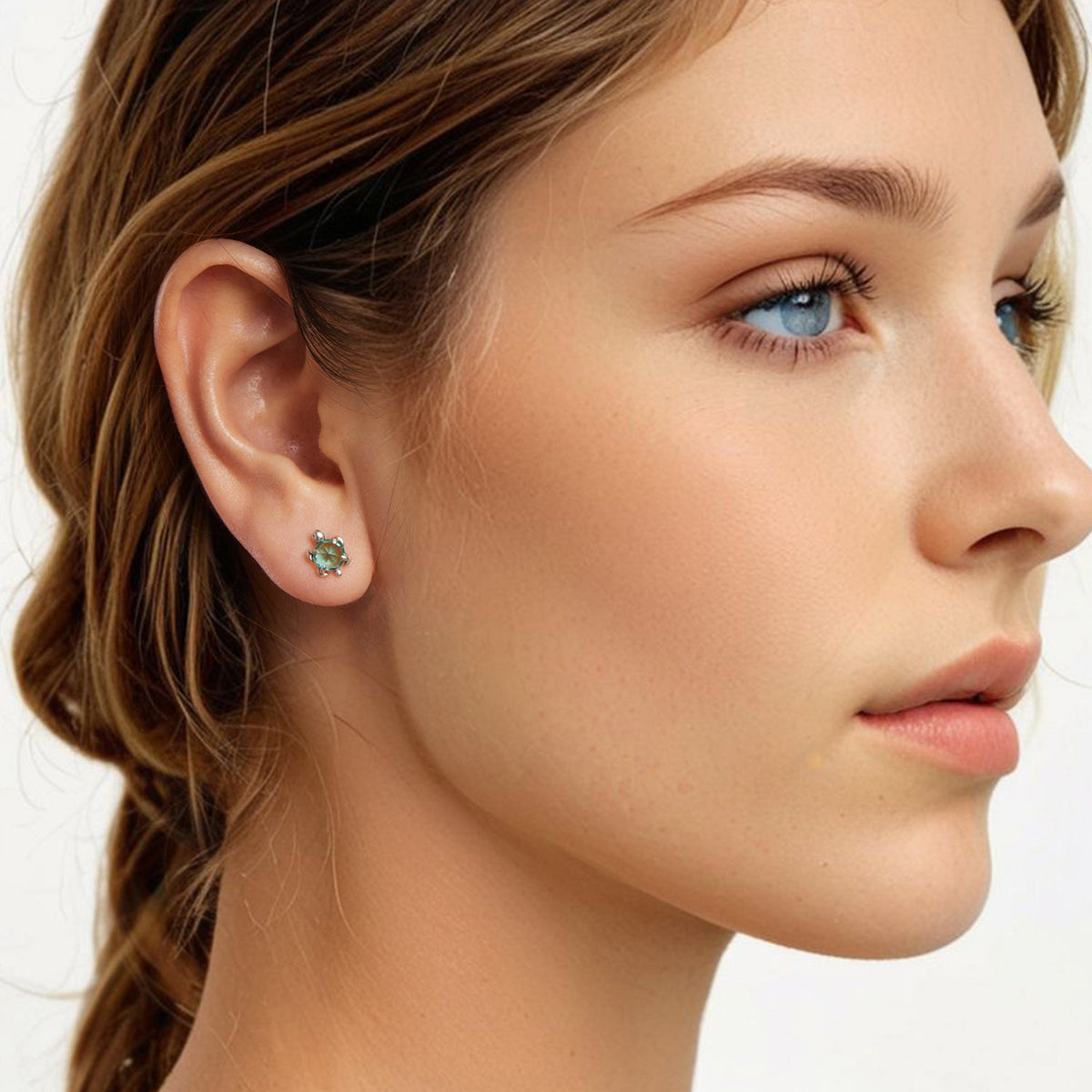 Boucles d'oreilles en argent sterling 925 avec verre transparent et finition oxydée pour femme
