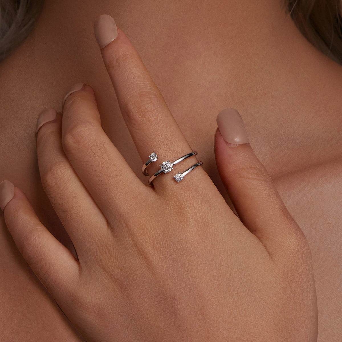 Bague en argent sterling 925 et moissanite de 3 mm pour femme