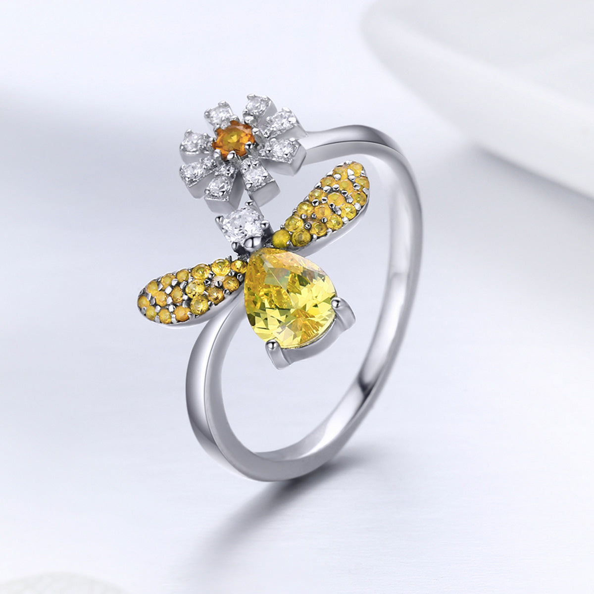 Bague en argent sterling 925 - Largeur 0,2 cm, Taille 1,6*1,5 cm pour femme