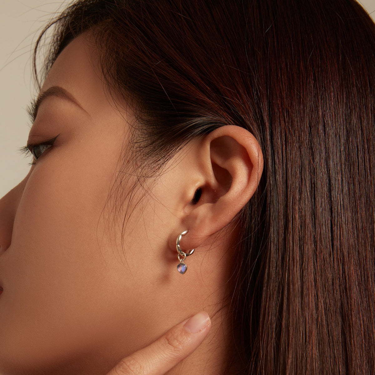 Boucles d'oreilles en argent sterling S925 avec verre transparent pour femmes