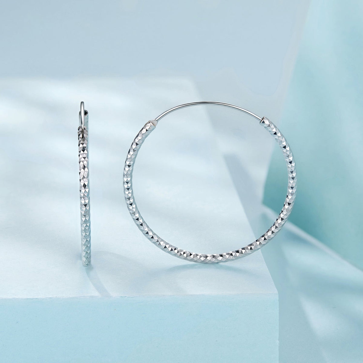Boucles d'oreilles en argent sterling 925 plaqué or blanc pour femme