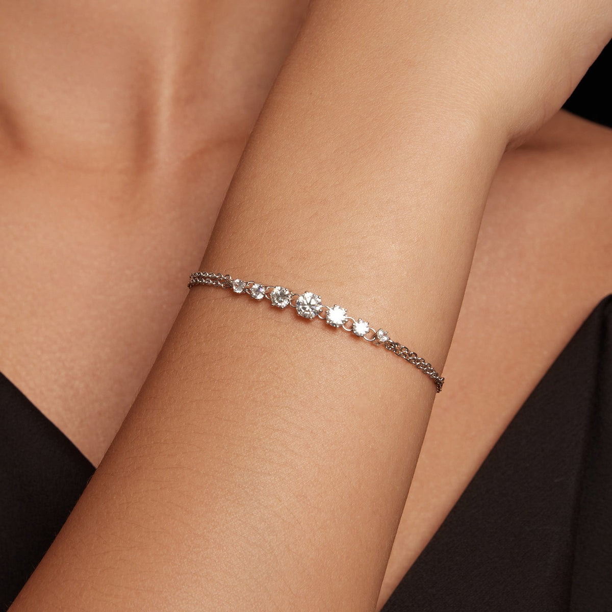 Bracelet en moissanite 5 mm en argent sterling 925 pour femme